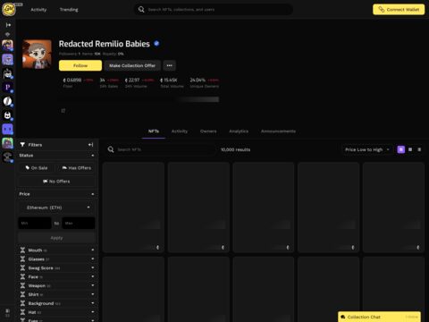 Archived production collection page with the Collection Chat control visible