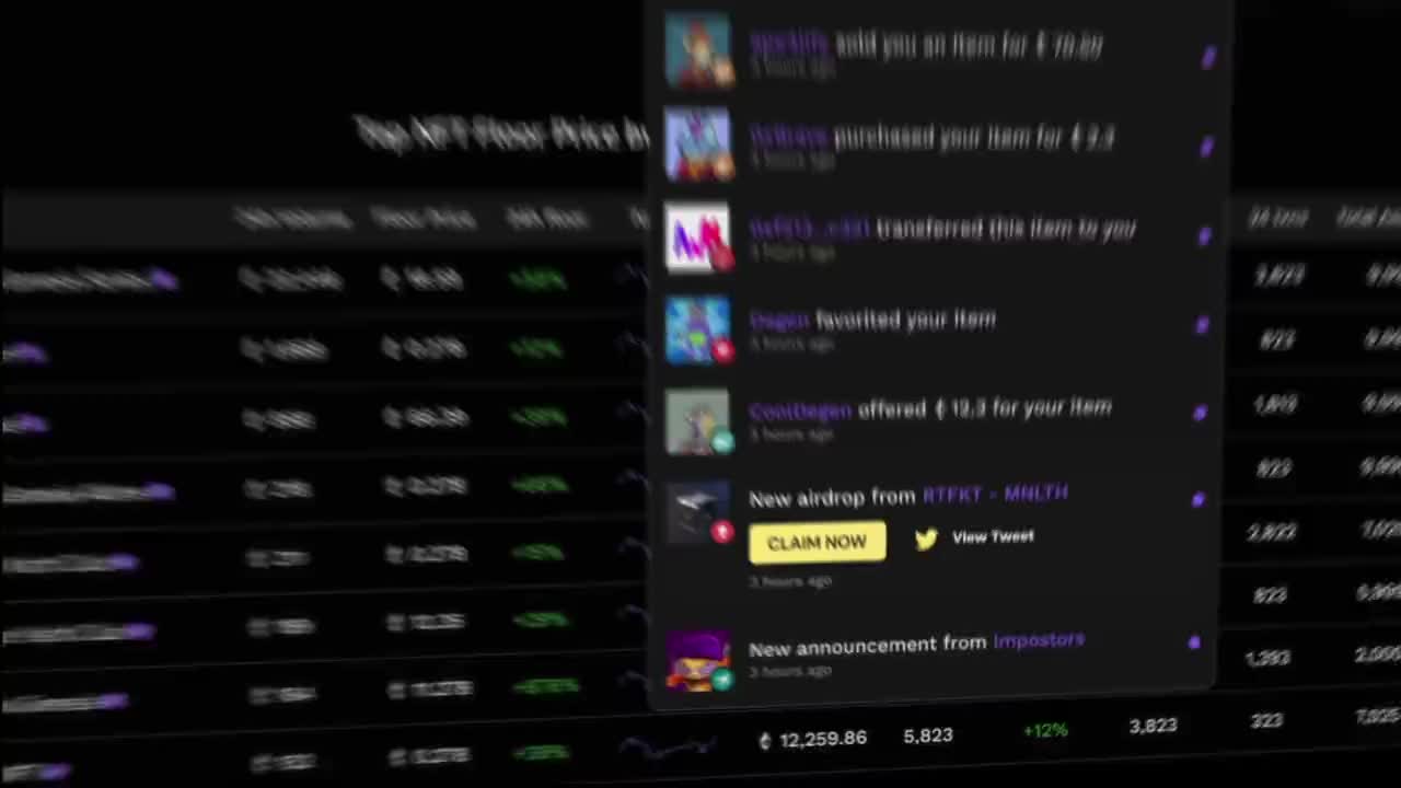 Official demo of airdrop and collection notifications
